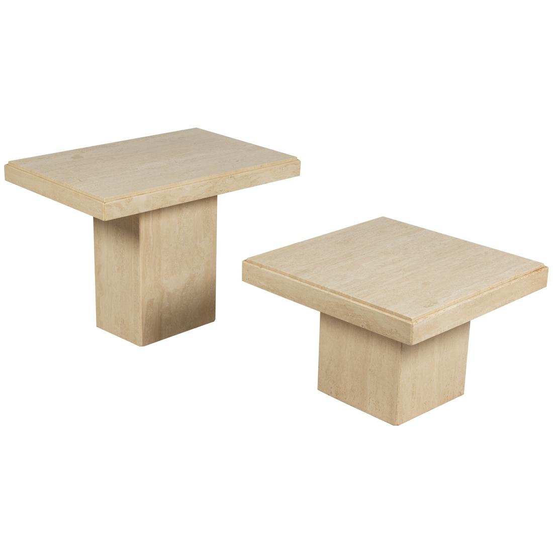 Italian Travertine Side Tables (1 of 2)