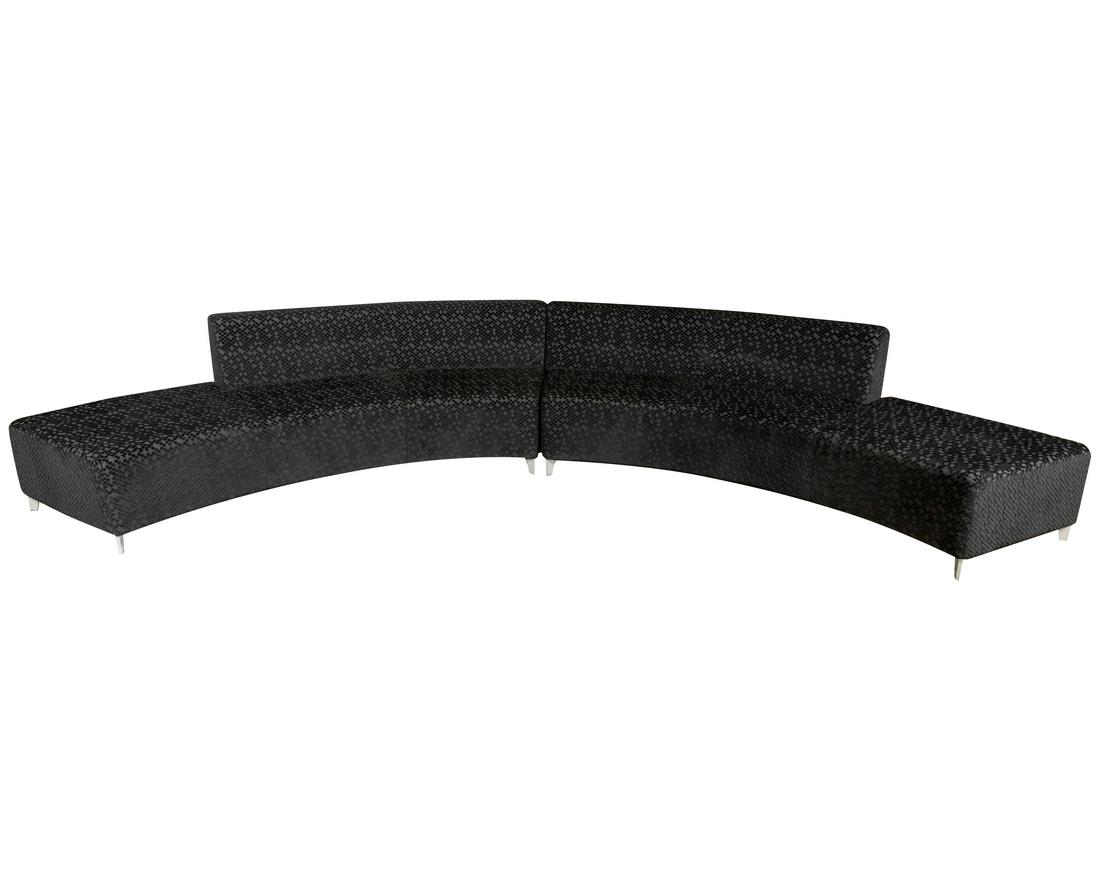 Two Part Modern Crescent Sofa (1 of 3)