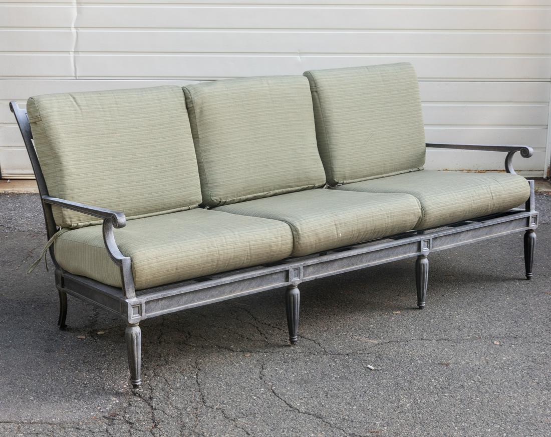 Brown Jordan - Cast Aluminum Sofa: Description - Brown Jordan cast aluminum sofa. Dimensions - 36" x 82" x 38"
