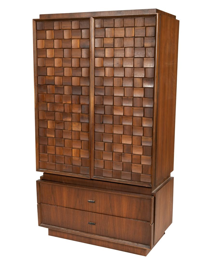 Brutalist Style Walnut Chifferobe (1 of 2)