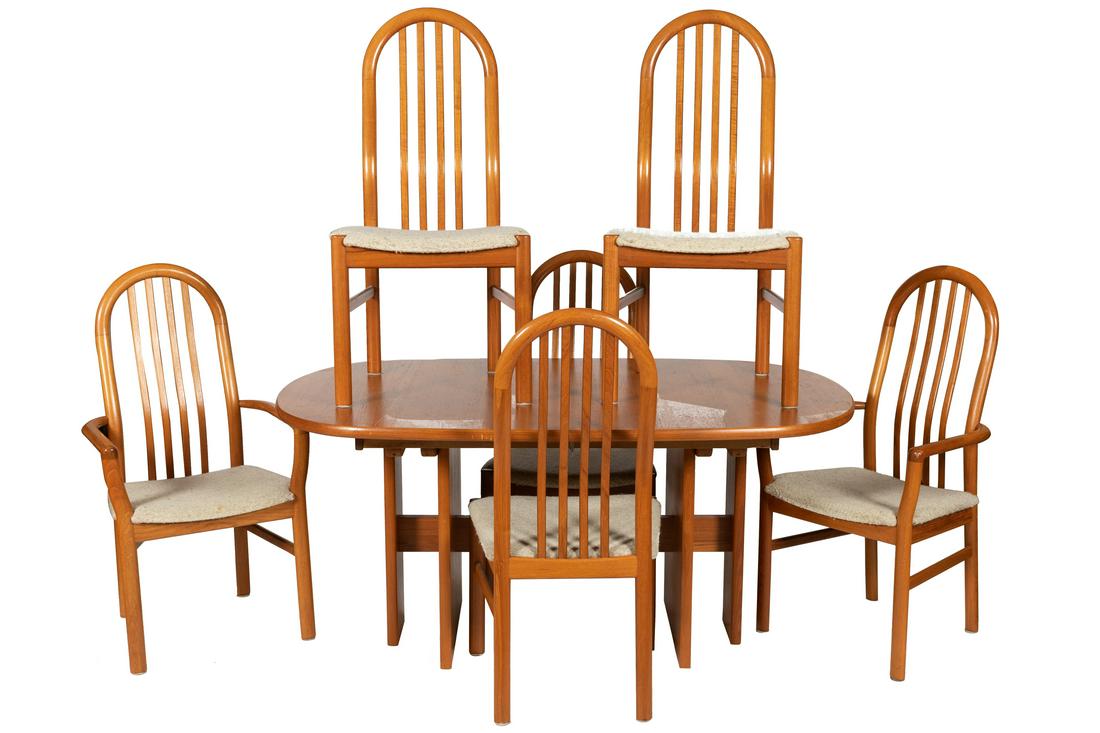 Danish Style Teak Dining Table and 6 Chairs (1 of 4)