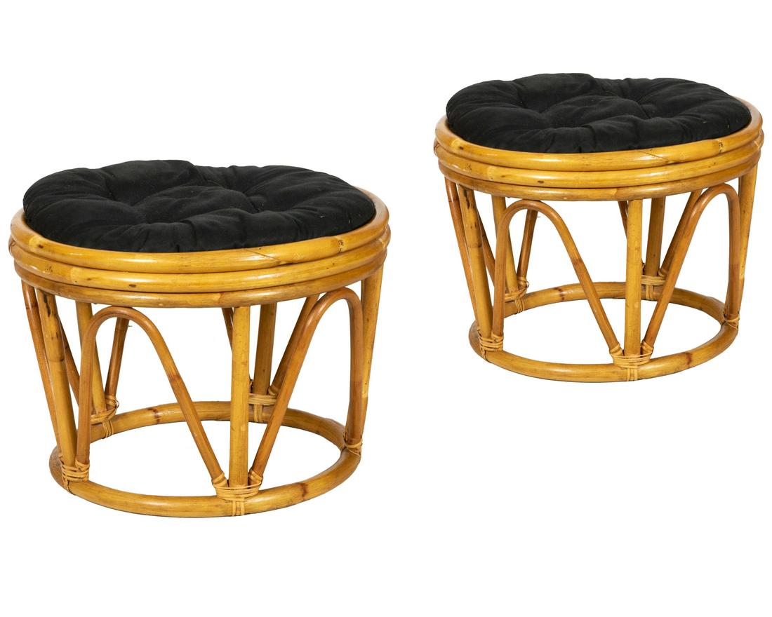 Pair Rattan Stools (1 of 1)