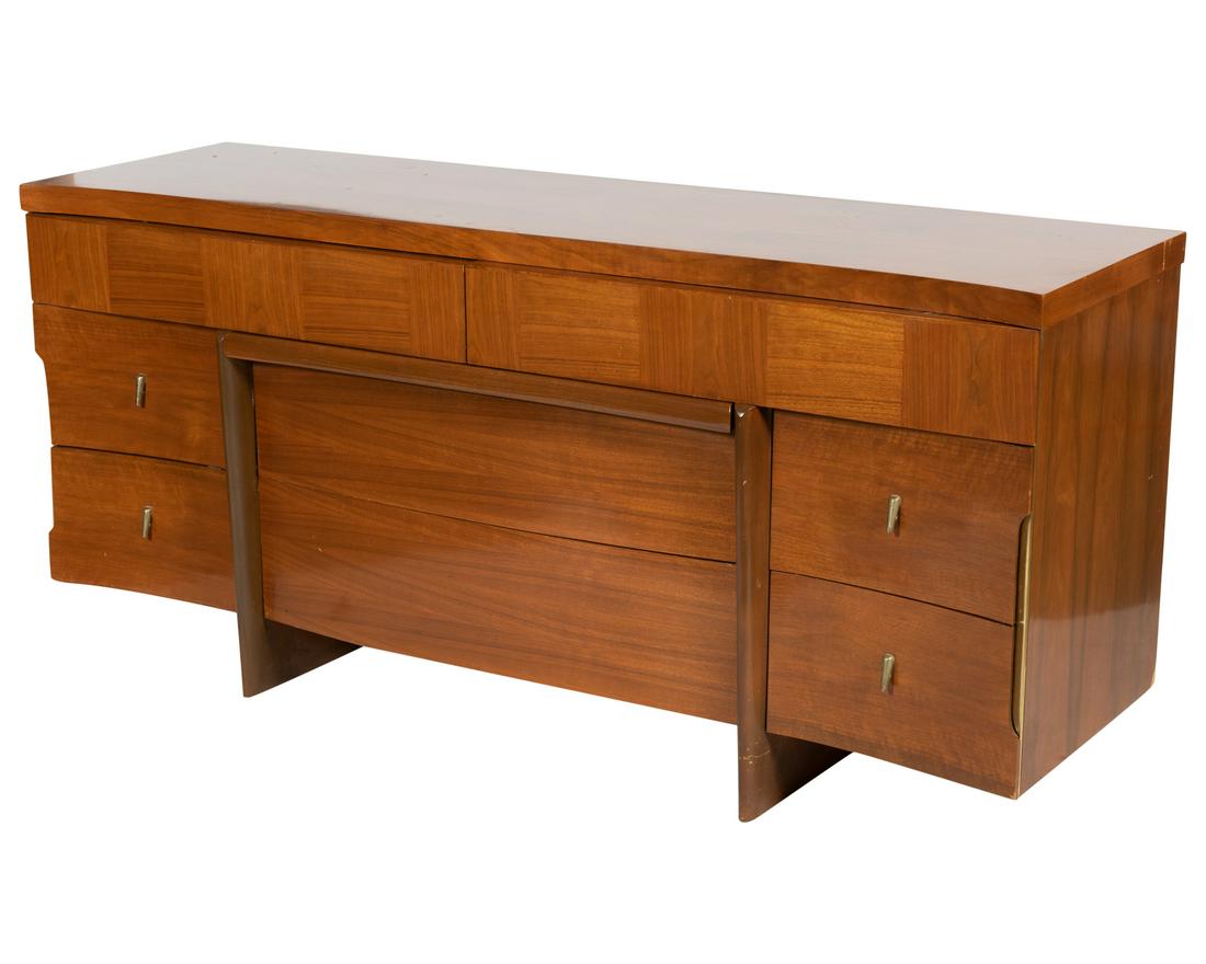 Walnut Concave Credenza (1 of 4)
