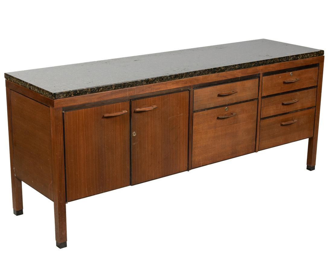 Directional - Marble Top Walnut Credenza (1 of 1)
