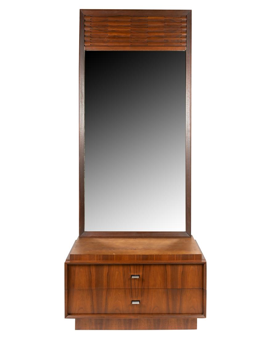 Walnut Low Chest and Mirror (1 of 4)