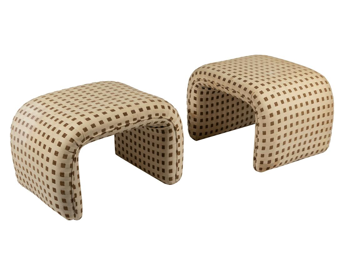 Upholstered Waterfall Benches - Pair (1 of 3)