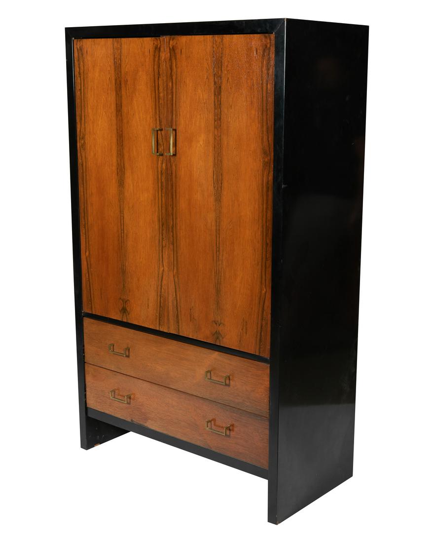 Rosewood and Lacquer Chifferobe: Description - Rosewood and lacquer chifferobe. Dimensions - 66" x 40" x 19"