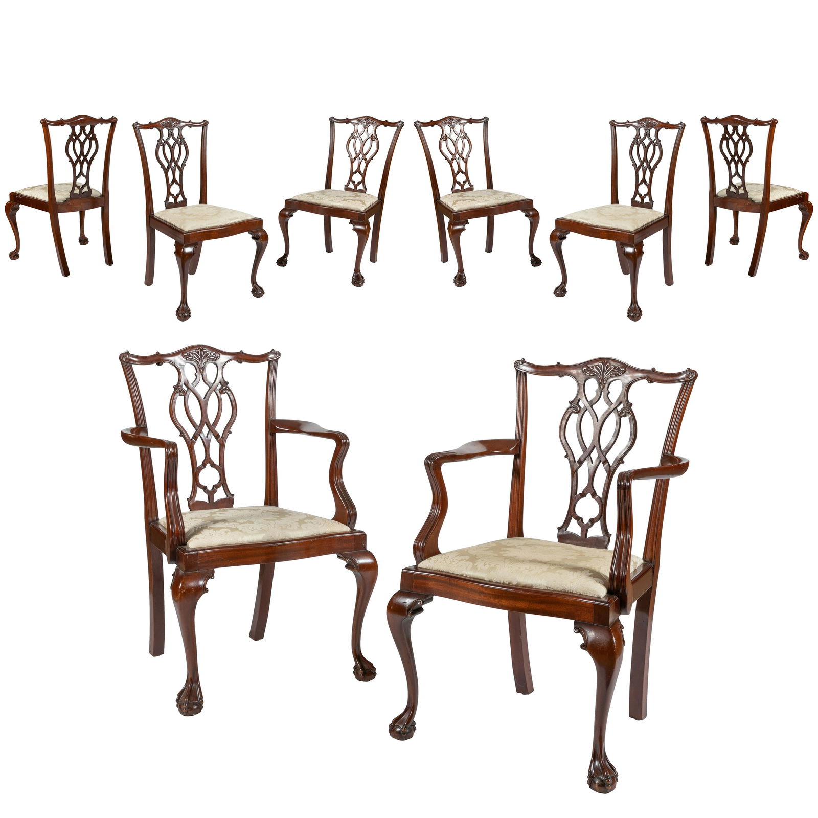 Chippendale Mahogany Dining Chairs - Eight (1 of 11)