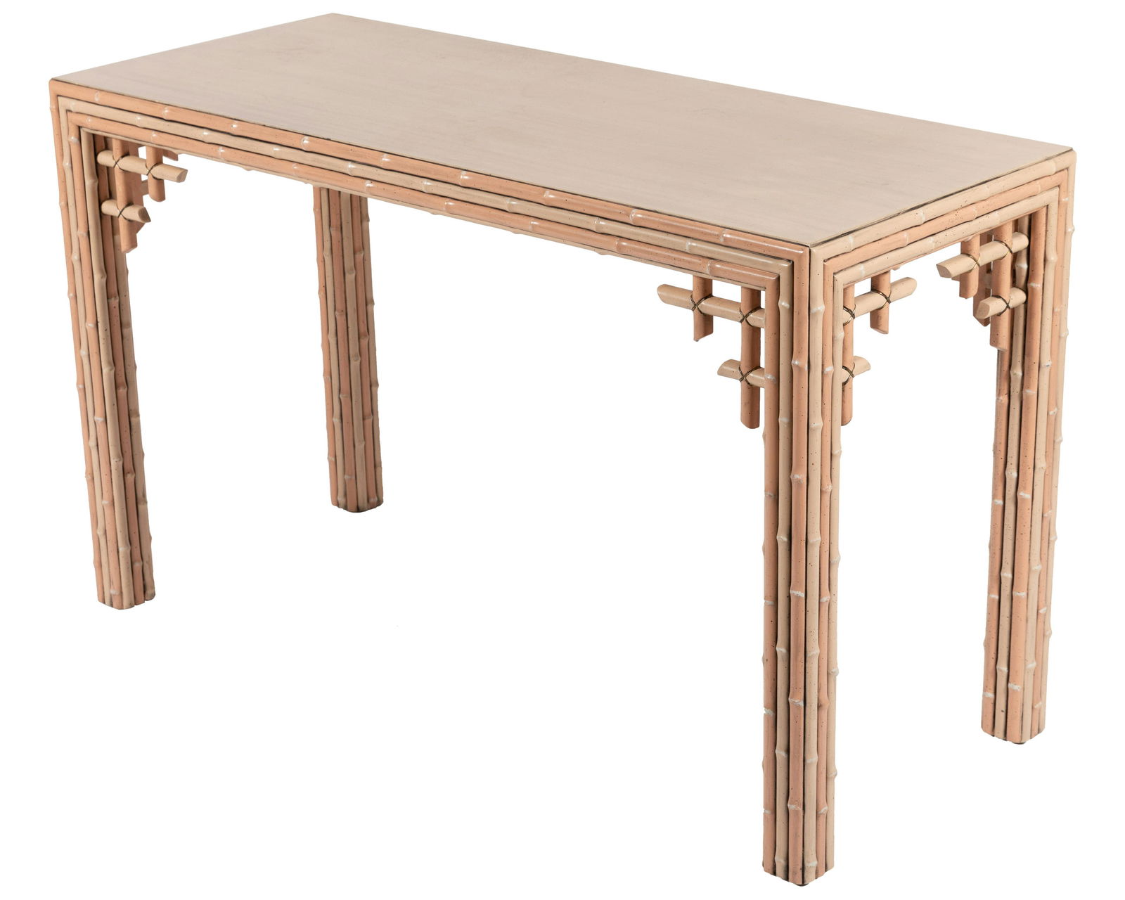 Faux Bamboo Painted Sofa Table (1 of 3)