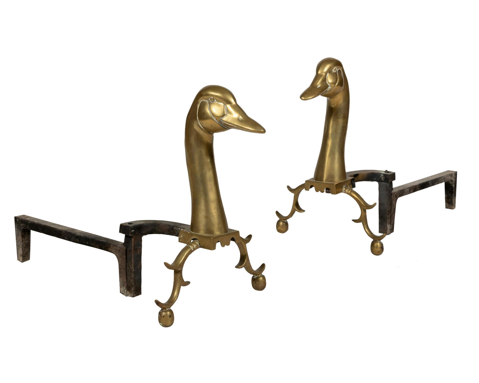 Brass Duck Andirons (1 of 3)