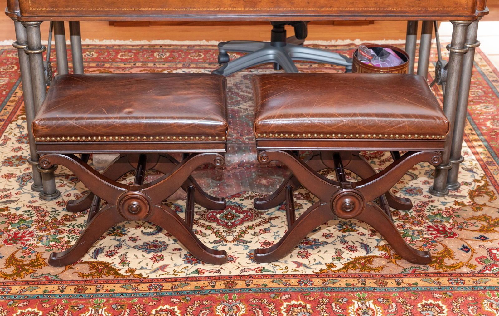 Leather X Benches - Pair (1 of 2)