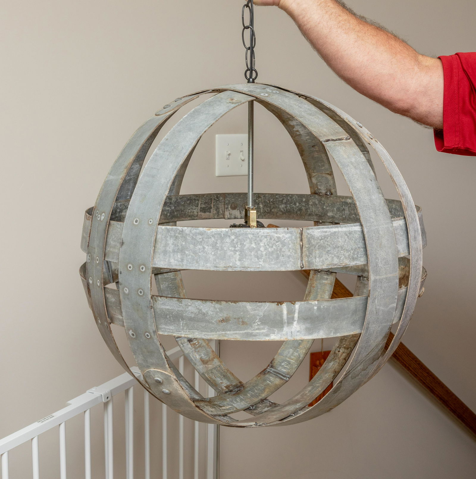 Galvanized Industrial Style Ball Chandelier (1 of 2)