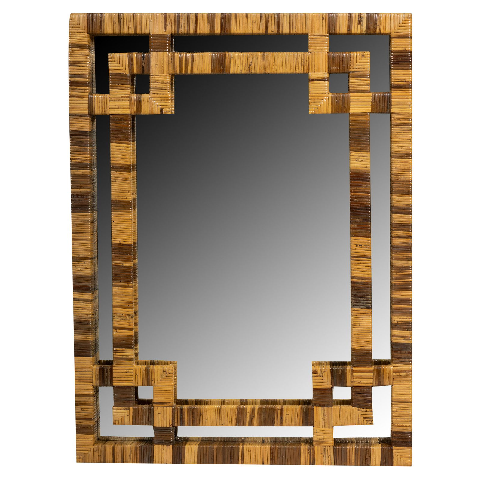Karl Springer Style Rattan Wrapped Mirror (1 of 2)