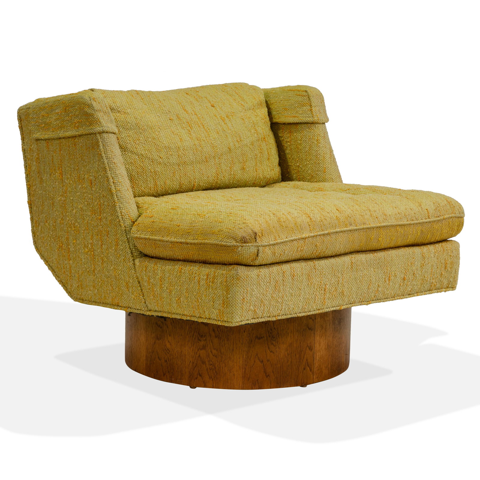 Milo Baughman - Flair - Lounge Chair: Description - Milo Baughman for Flair walnut plinth lounge chair. Dimensions - 24" x 29" x 30"