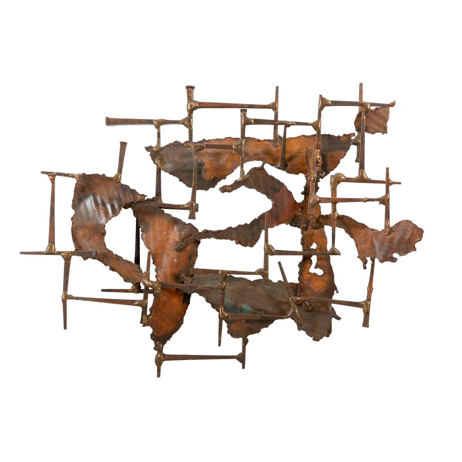 Brutalist and Nail Art Sculpture: Description - Brutalist and nail art sculpture. Dimensions - 12" x 17"