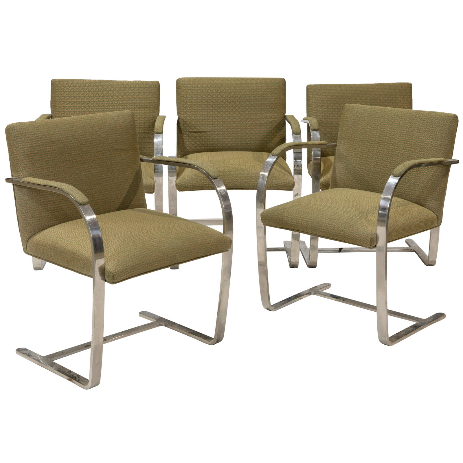 Mies Van Der Rohe - Knoll - BRNO Chairs: Description - Set of 5 Mies Van Der Rohe for Knoll BRNO chairs marked KP on bottom. Dimensions - 30.5" x 22.5" x 23"