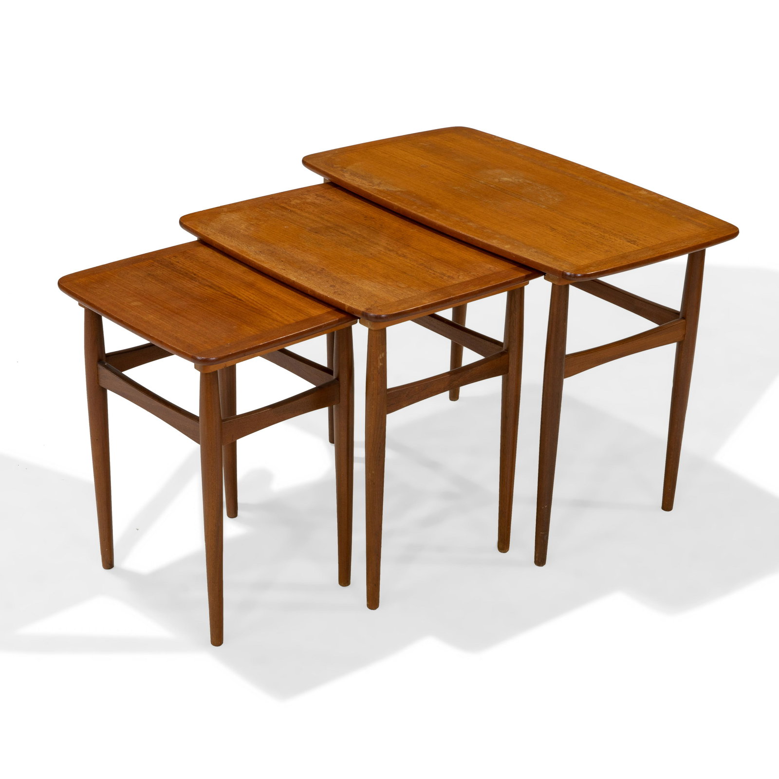 Danish Teak Nest of Tables: Description - Danish teak nest of tables. Dimensions - 20" x 26.5" x 15.5"