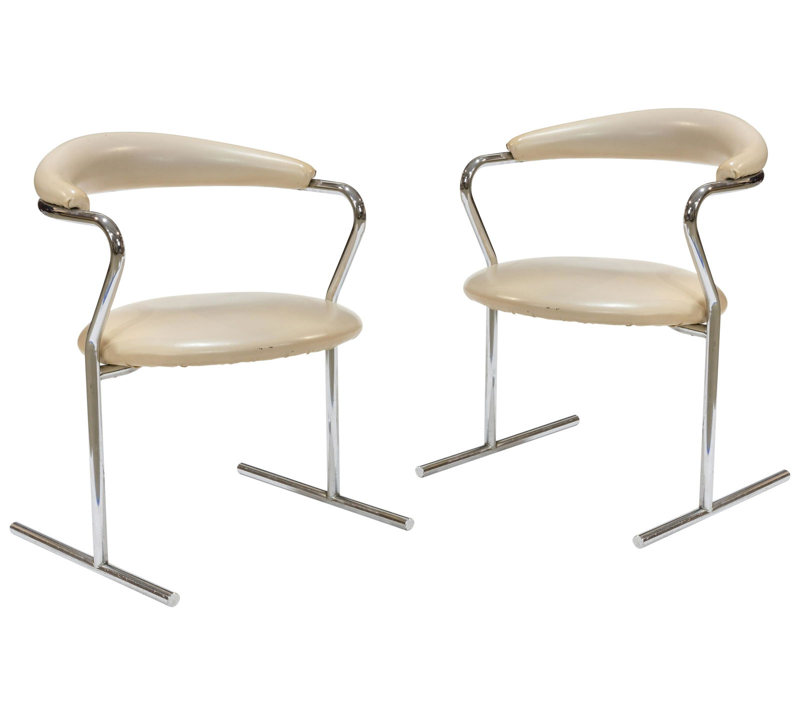 Thonet - Chrome and Vinyl Chairs - Pair (1 of 3)