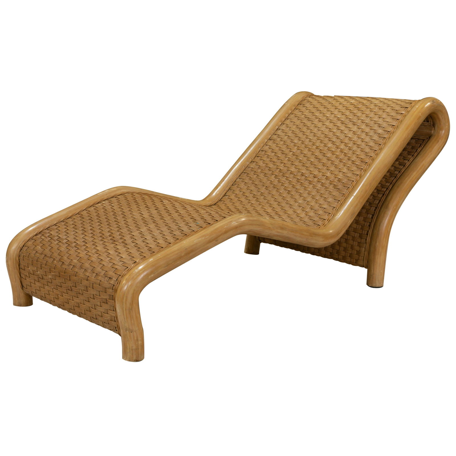 Bentwood and Rattan Chaise Lounge (1 of 3)