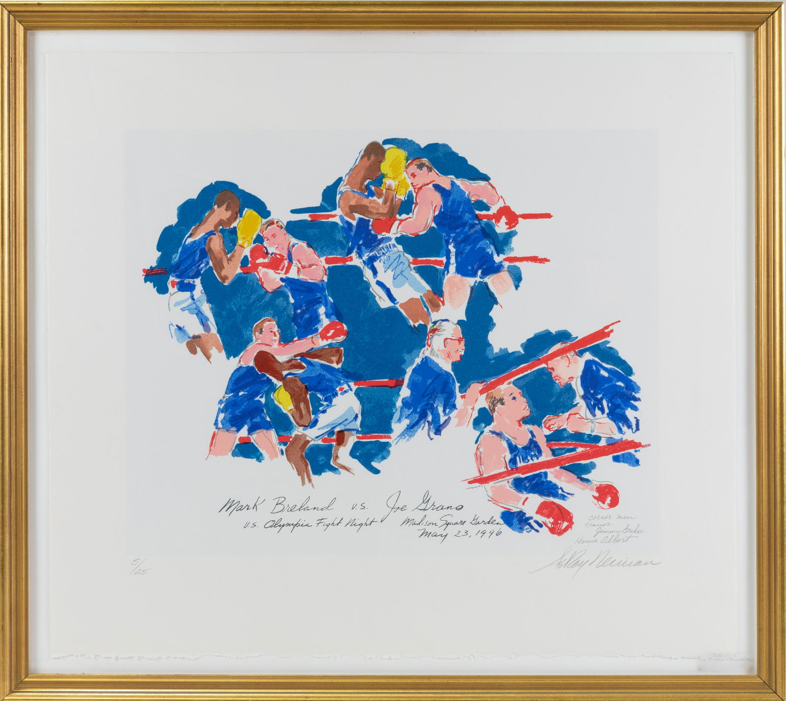 LeRoy Neiman - Mark Breland vs Joe Grano Litho (1 of 3)