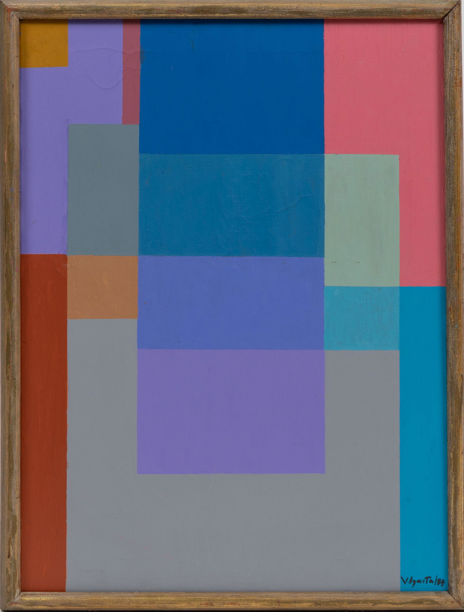 Mid Century Abstract Oil on Canvas (1 of 3)