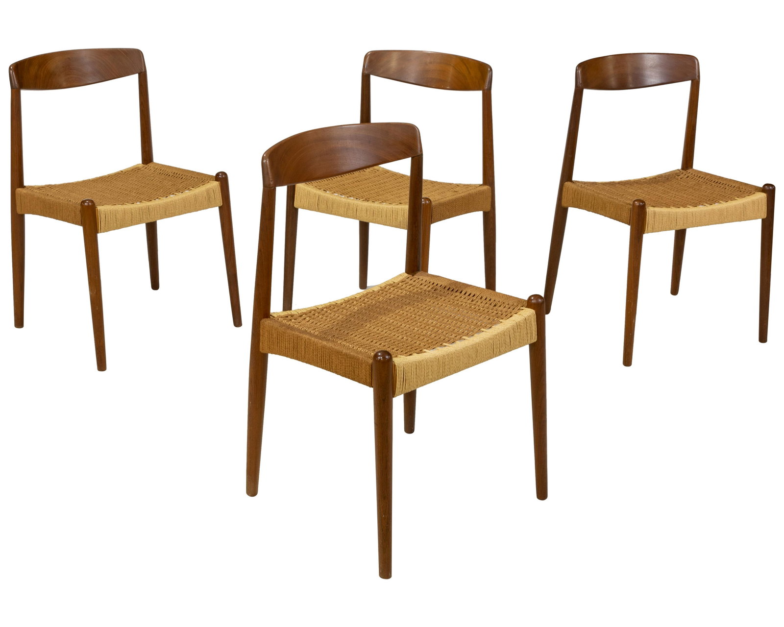 Moller Style - Teak Chairs - 4: Description - Set of 4 Moller style teak chairs. Dimensions - 31" x 18" x 18"