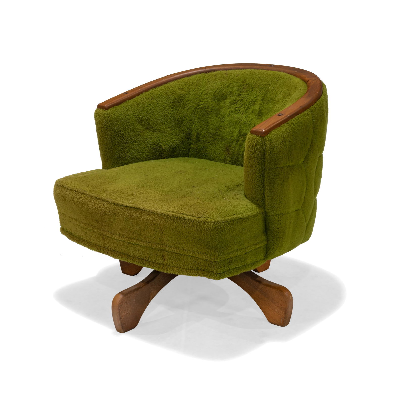 Adrian Persall Style Swivel Chair: Description - Adrian Pearsall style swivel chair. Dimensions - 27" x 28" x 28"