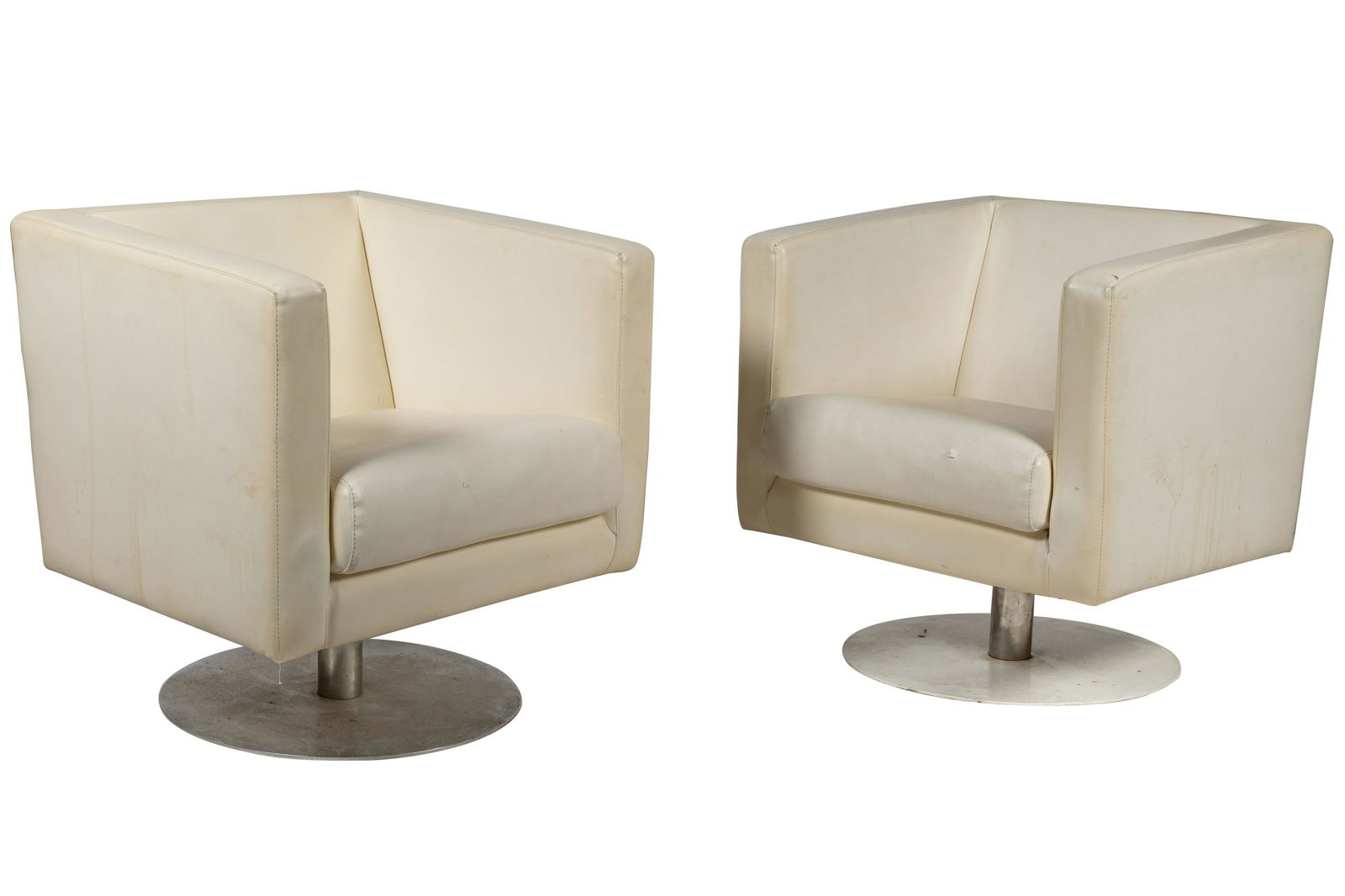 Steel Pedestal Cube Chairs - Pair (1 of 4)