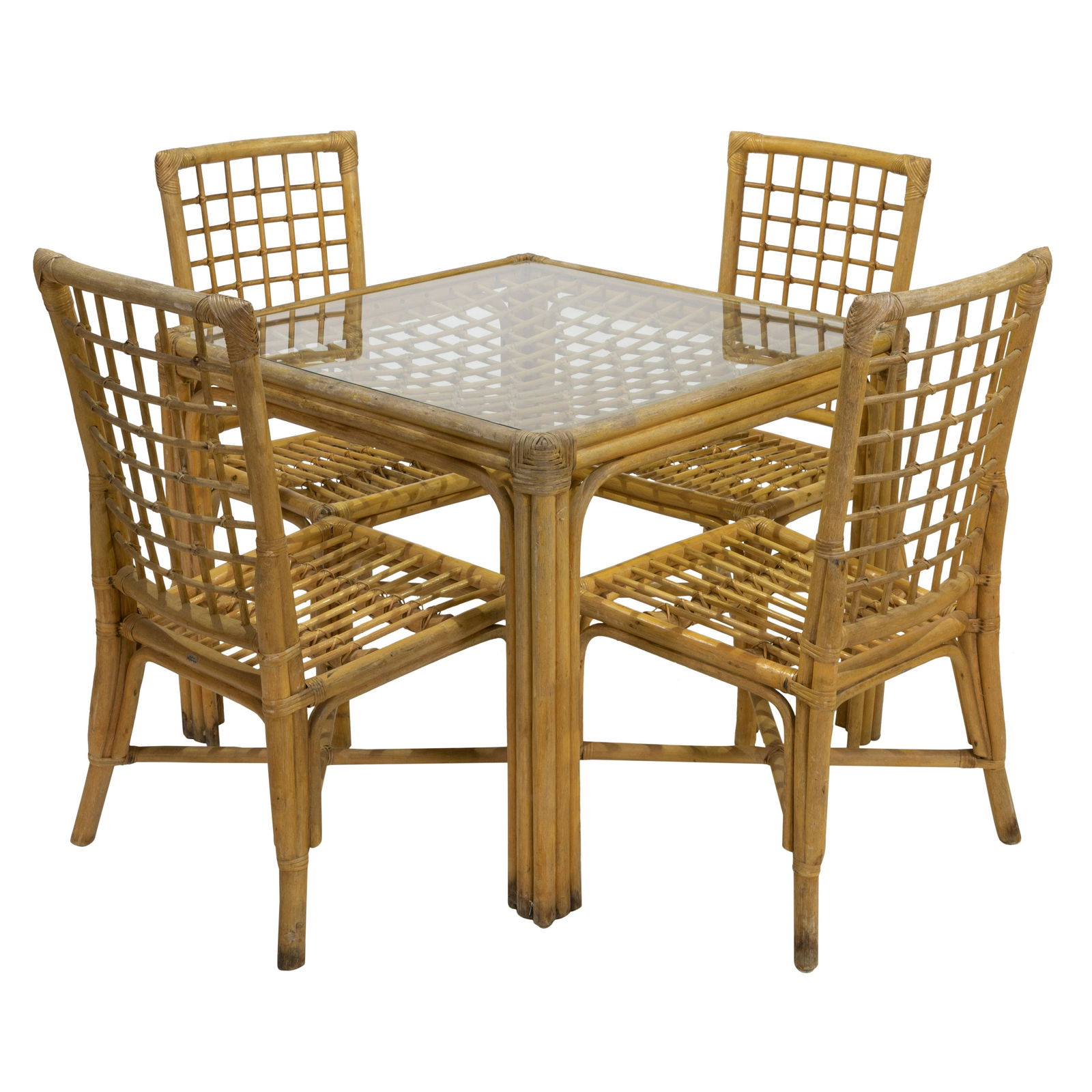 Rattan Table and 4 Chairs (1 of 2)