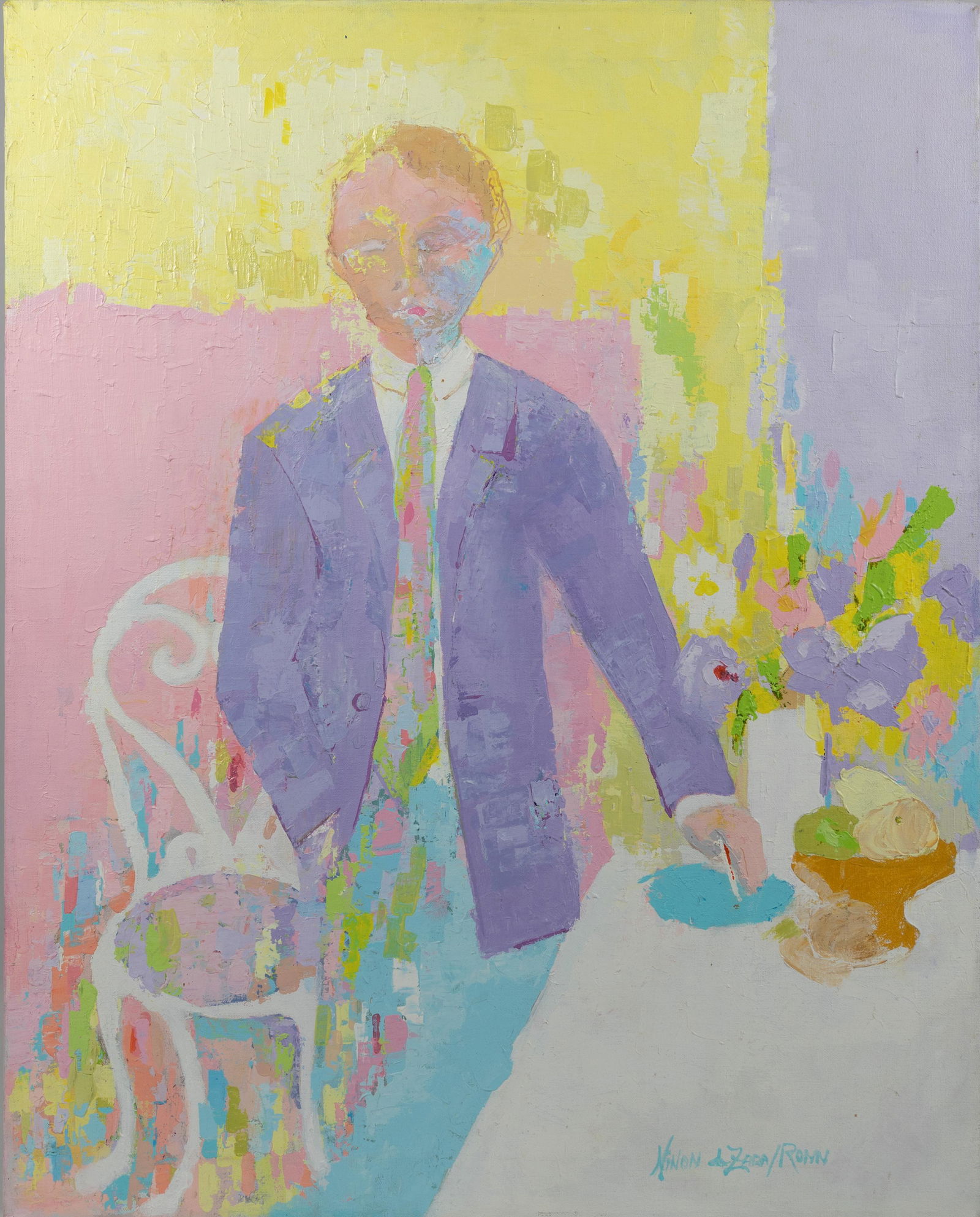 Ninon De Zara Ronn - Abstract Oil on Canvas (1 of 2)