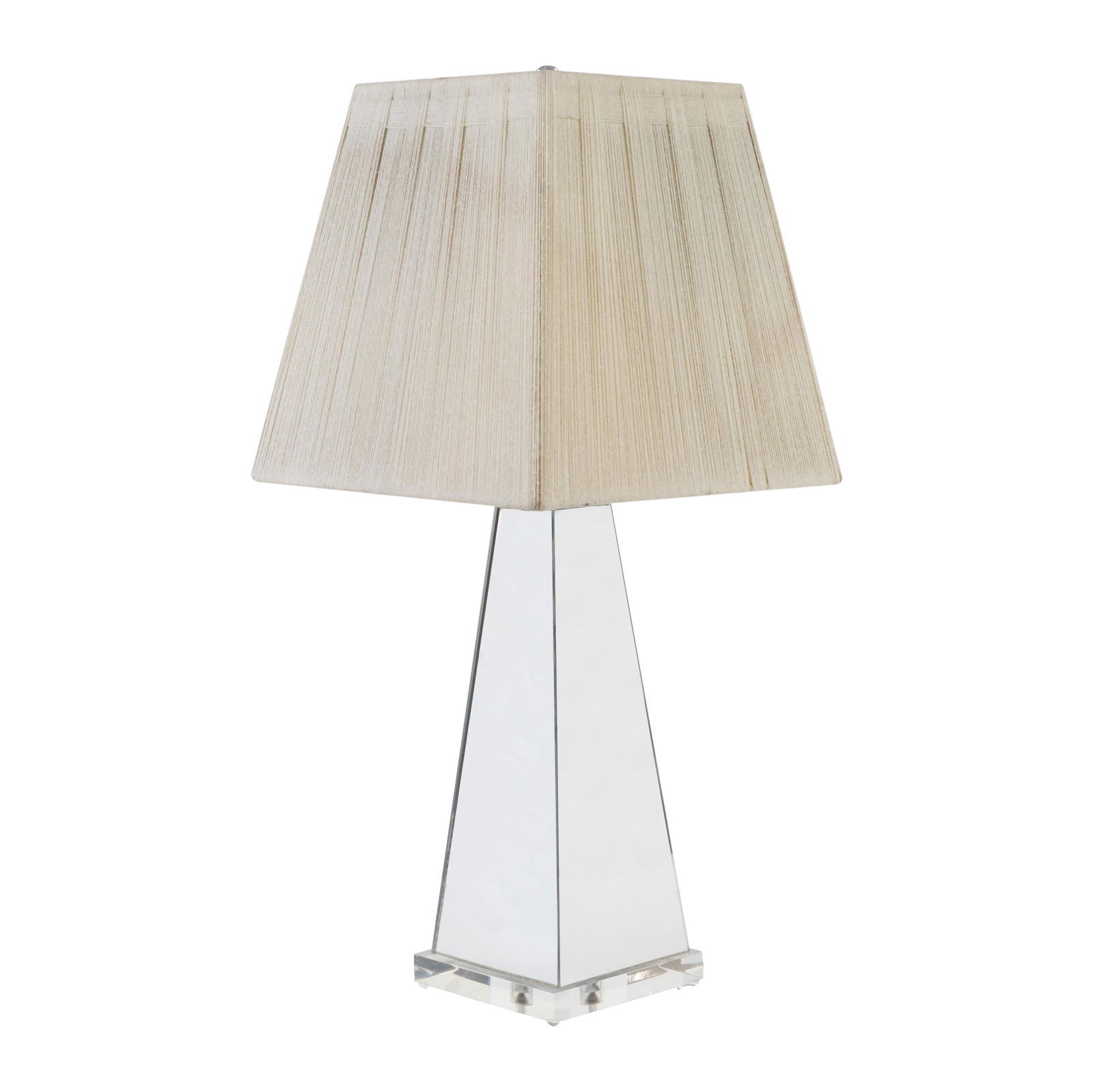 Karl Springer Style Mirrored Lucite Lamp (1 of 4)