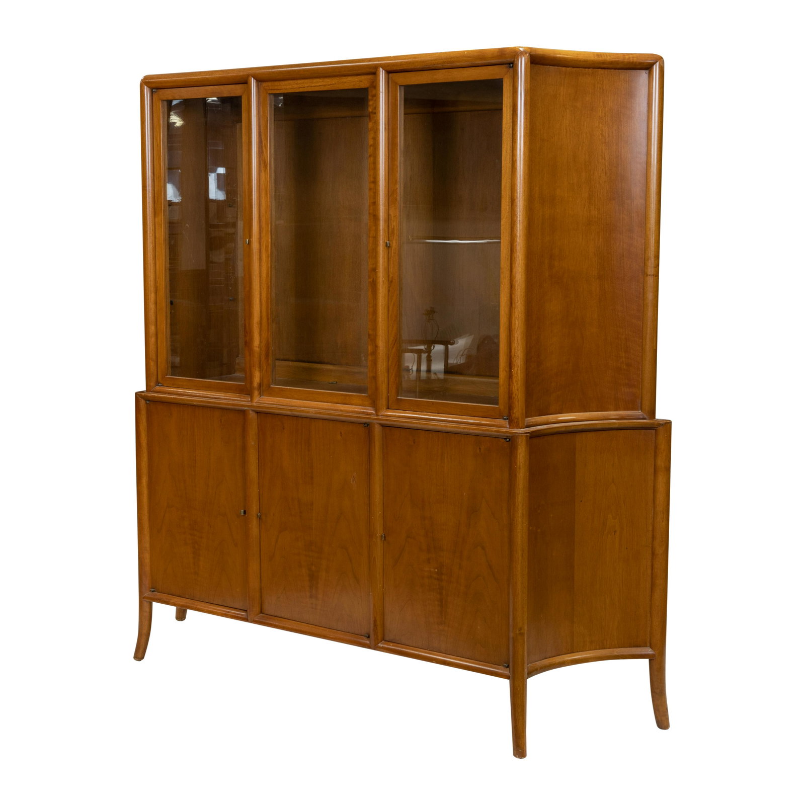 T.H. Robsjohn Gibbings - Widdicomb - China Closet: Description - T.H. Robsjohn Gibbings for Widdicomb china closet. Dimensions - 68" x 68" x 16"
