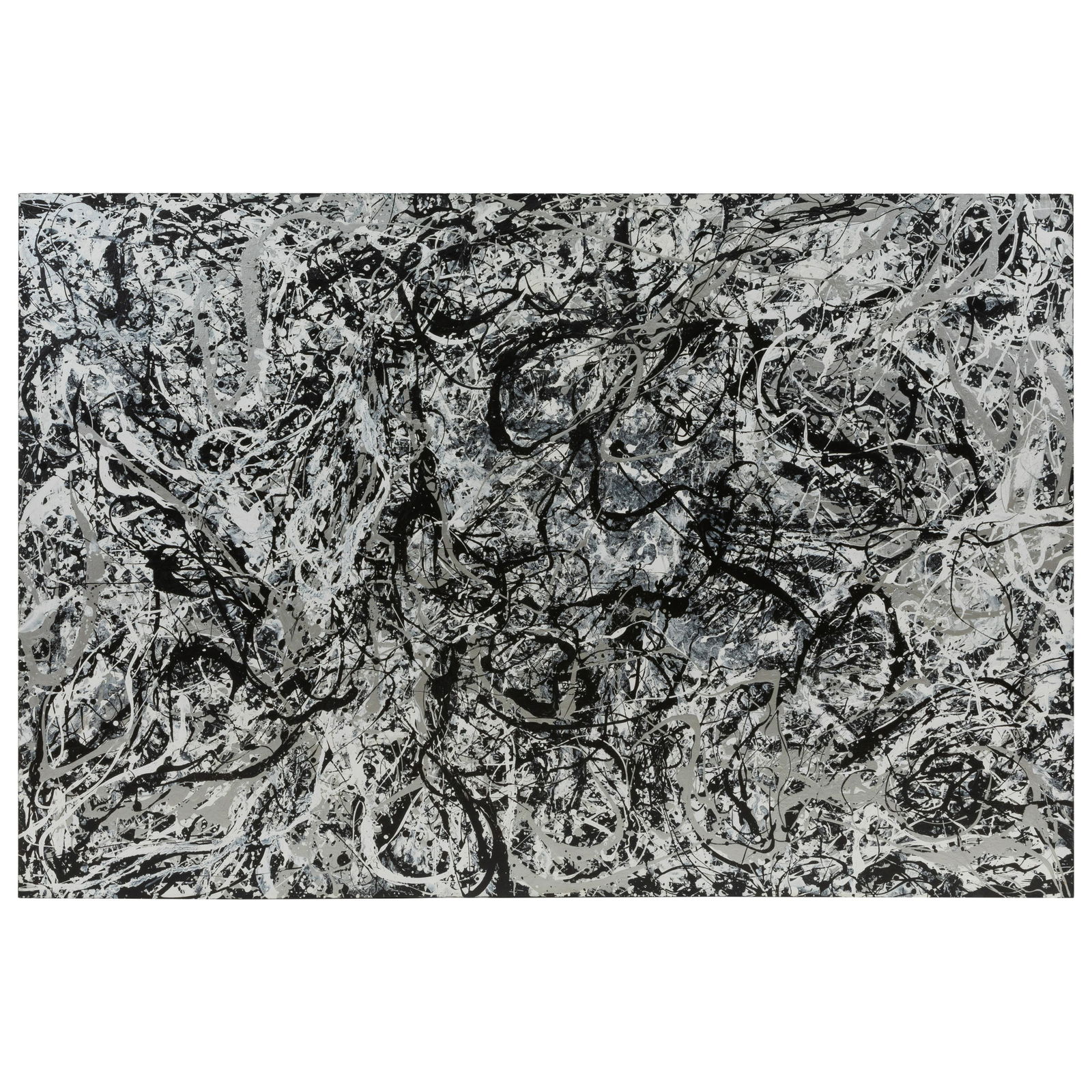 Large Jackson Pollock Style Oil On Canvas