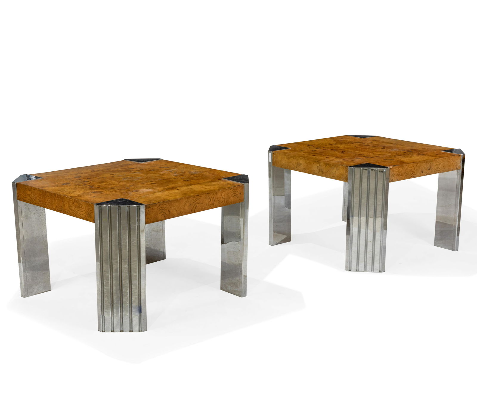 Milo Baughman - Burl and Chrome End Tables (1 of 6)