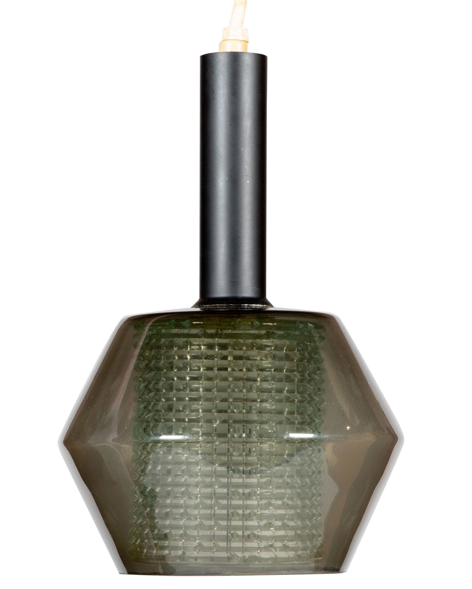 Lightolier - Smoked Glass Lamp: Description - Lightolier smoked glass lamp, signed. Dimensions - 14" x 9"