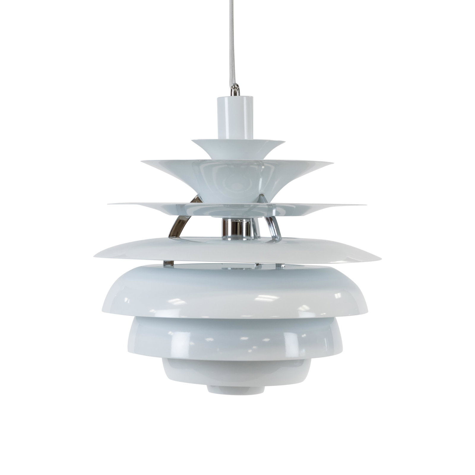 Louis Polusen Style Pendant Fixture: Description - Louis Poulsen style pendant fixture. Dimensions - 17" x 16"
