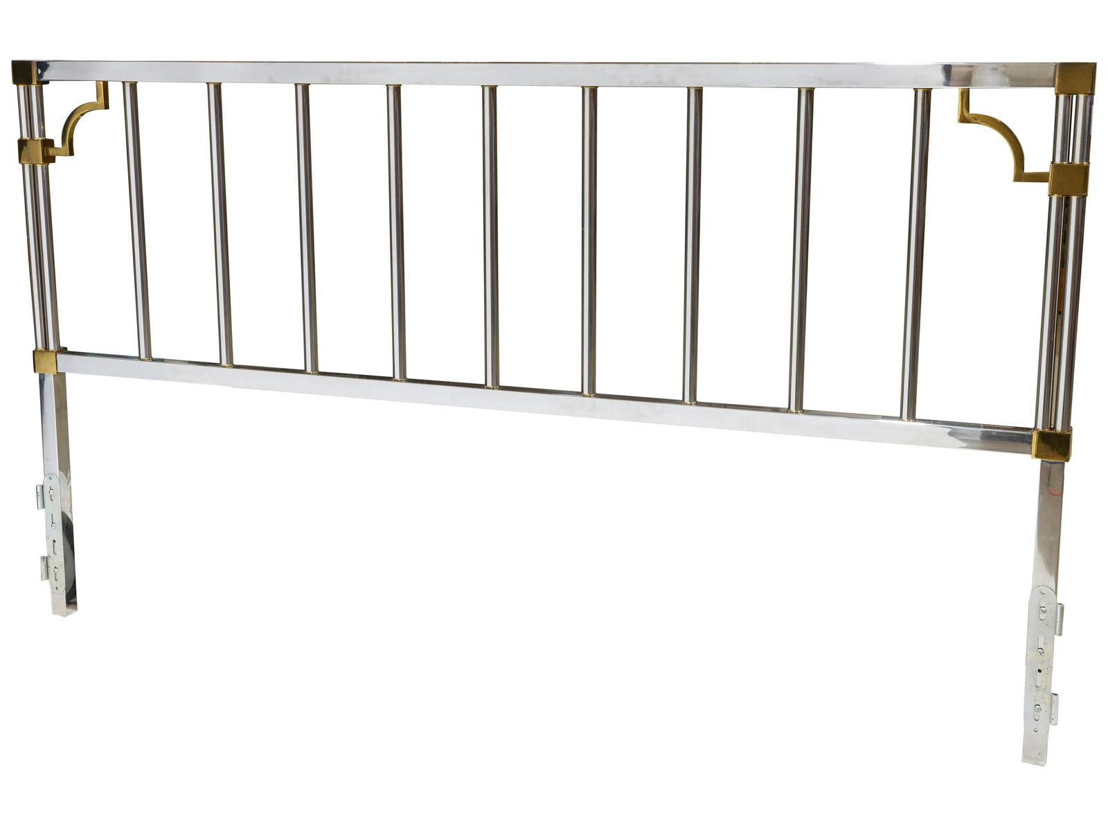 Polished Stainless and Brass King Headboard (1 of 4)