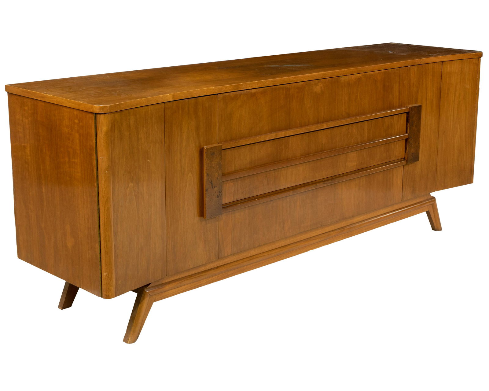 Walnut Concave Credenza/Chest (1 of 3)