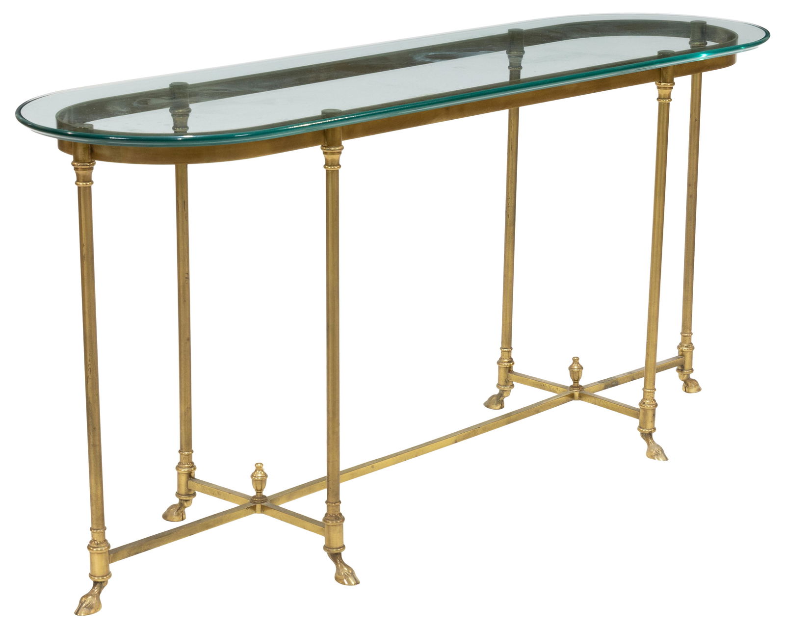 Hoof Foot Brass and Glass Console (1 of 2)