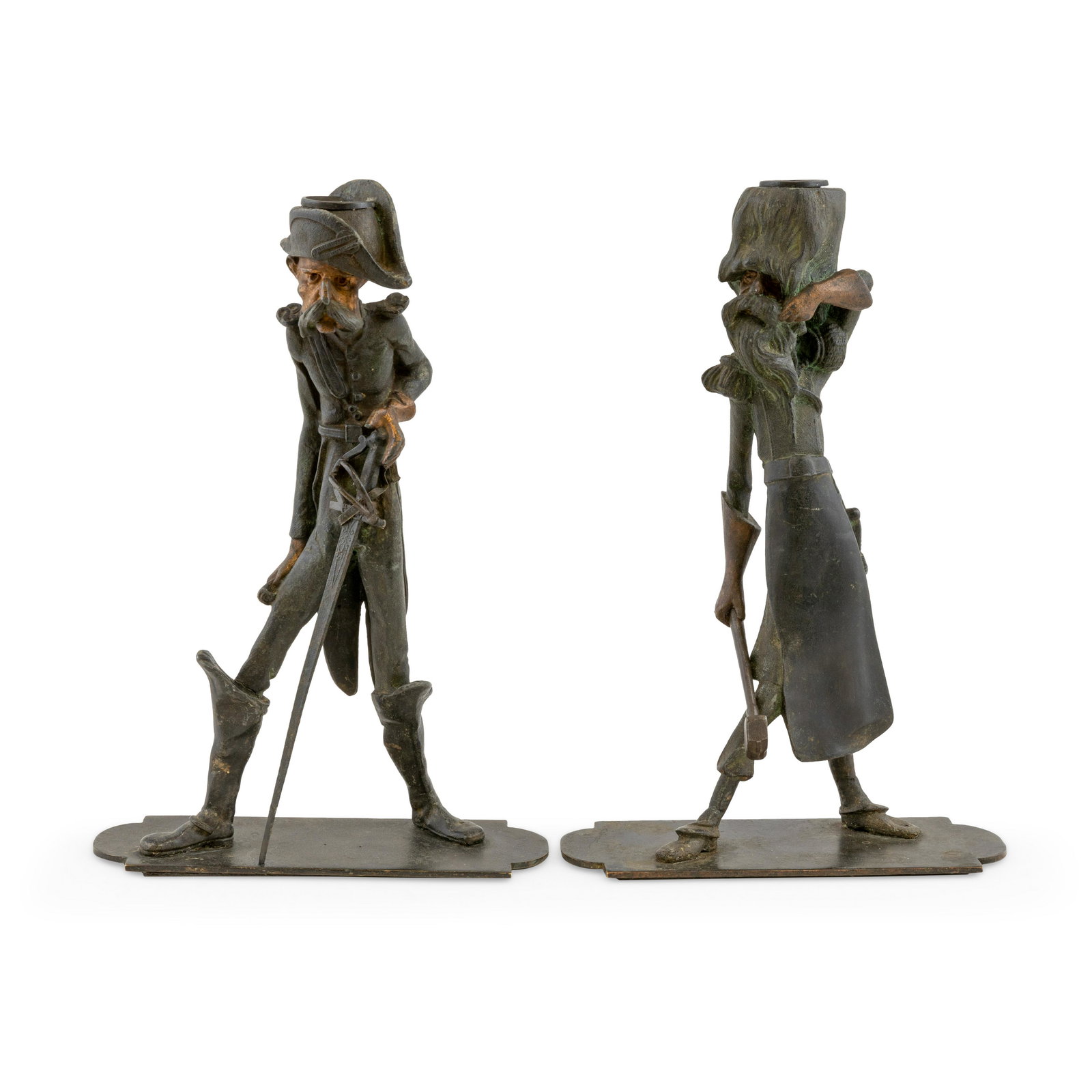 White Metal Soldier Candlesticks (1 of 11)