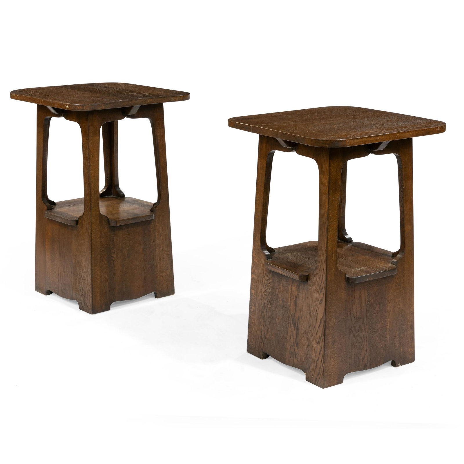 Mission Style Oak Taboret Tables (1 of 5)