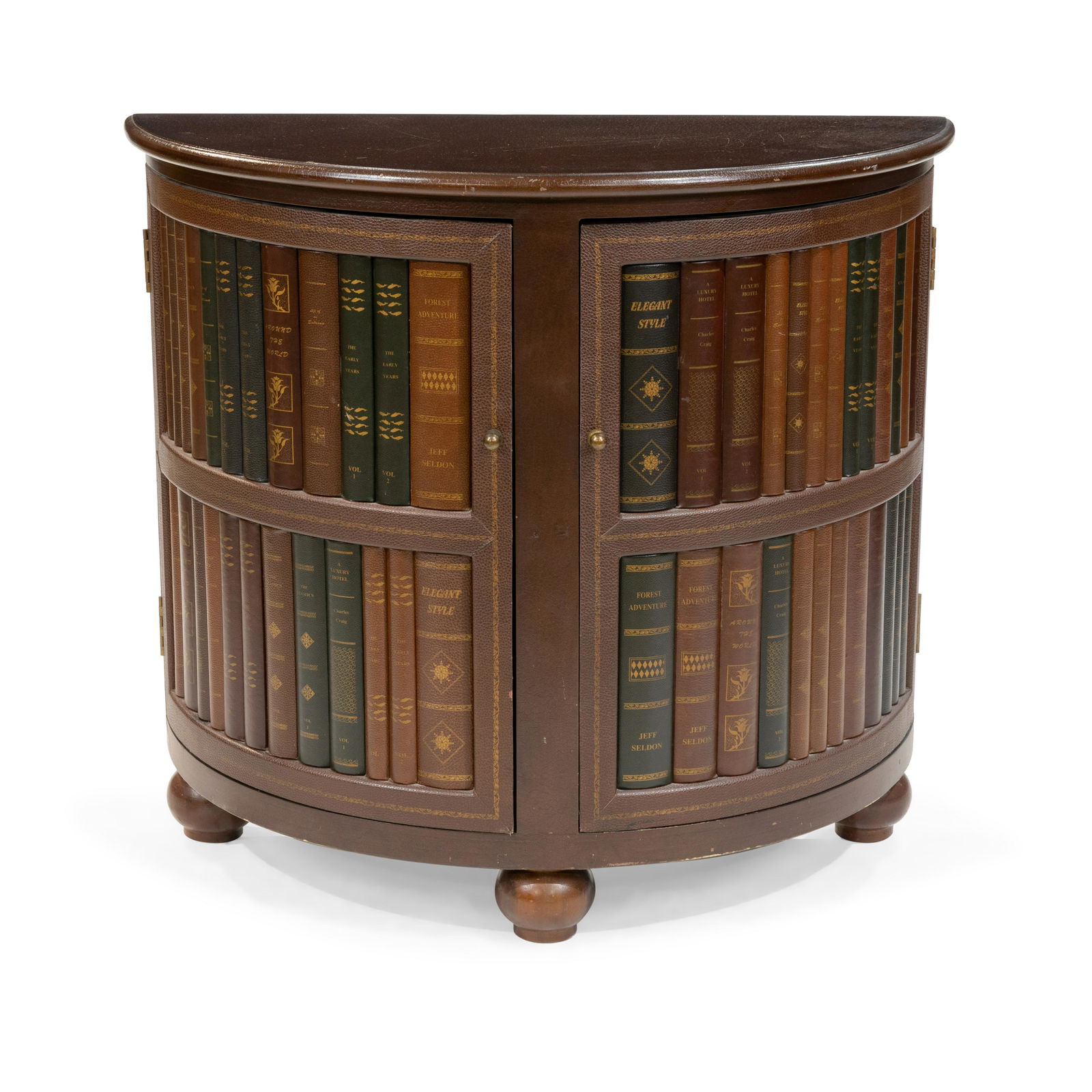 Faux Leather Demilune Book Cabinet (1 of 5)