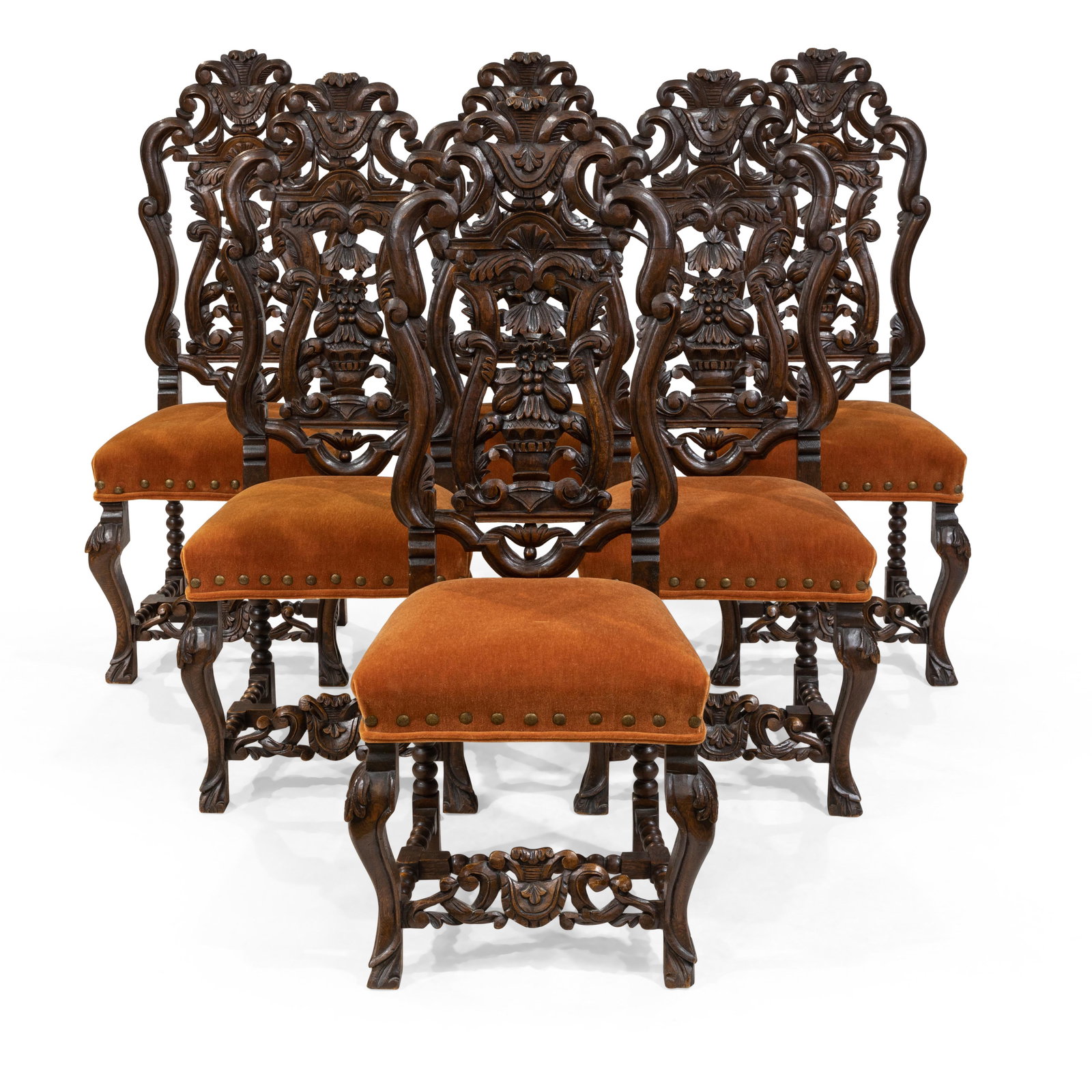Carved Oak Dining Chairs - 6 (1 of 4)
