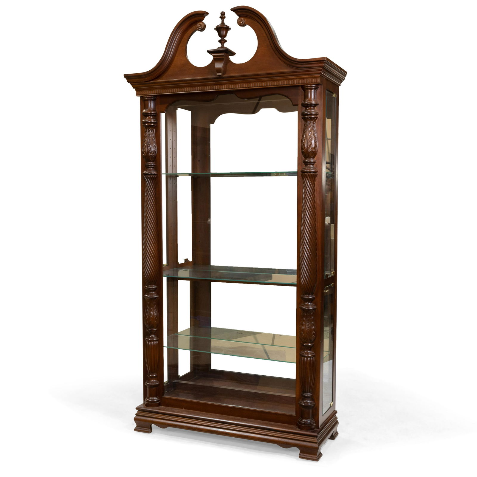 Carved Mahogany Curio Cabinet (1 of 3)