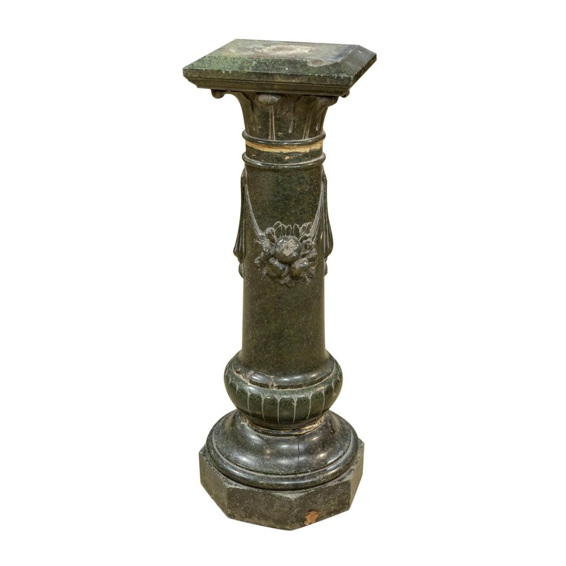 Large Carved Marble Pedestal (1 of 6)