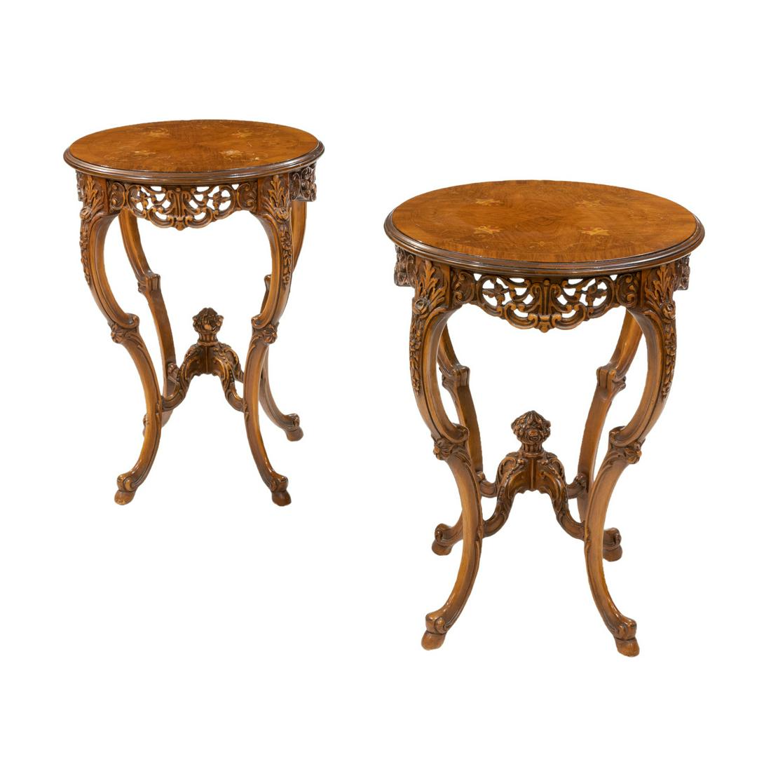 French Style Carved Walnut Tables (1 of 3)