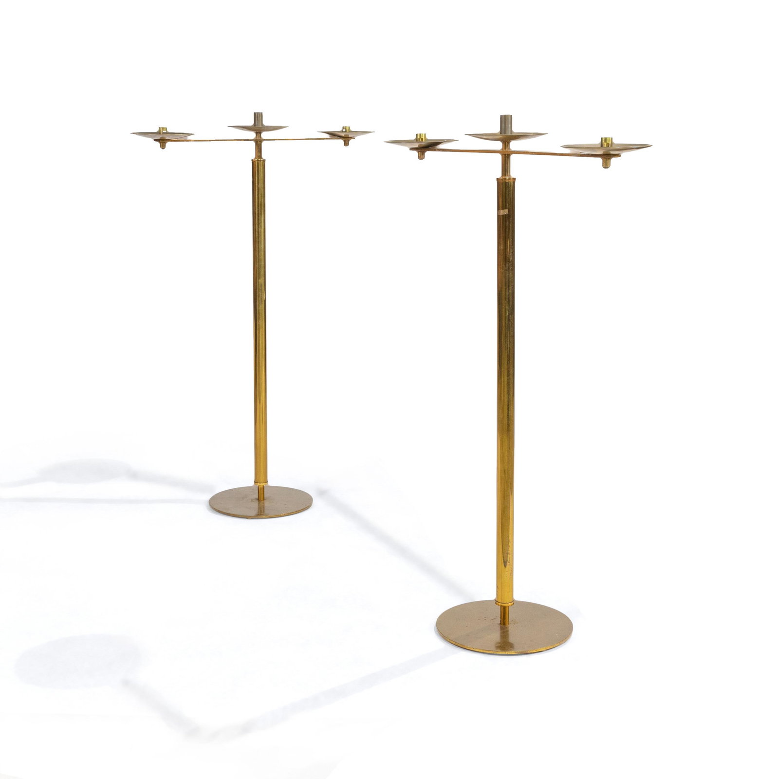 Tommi Parzinger Style Brass Floor Candlesticks (1 of 7)
