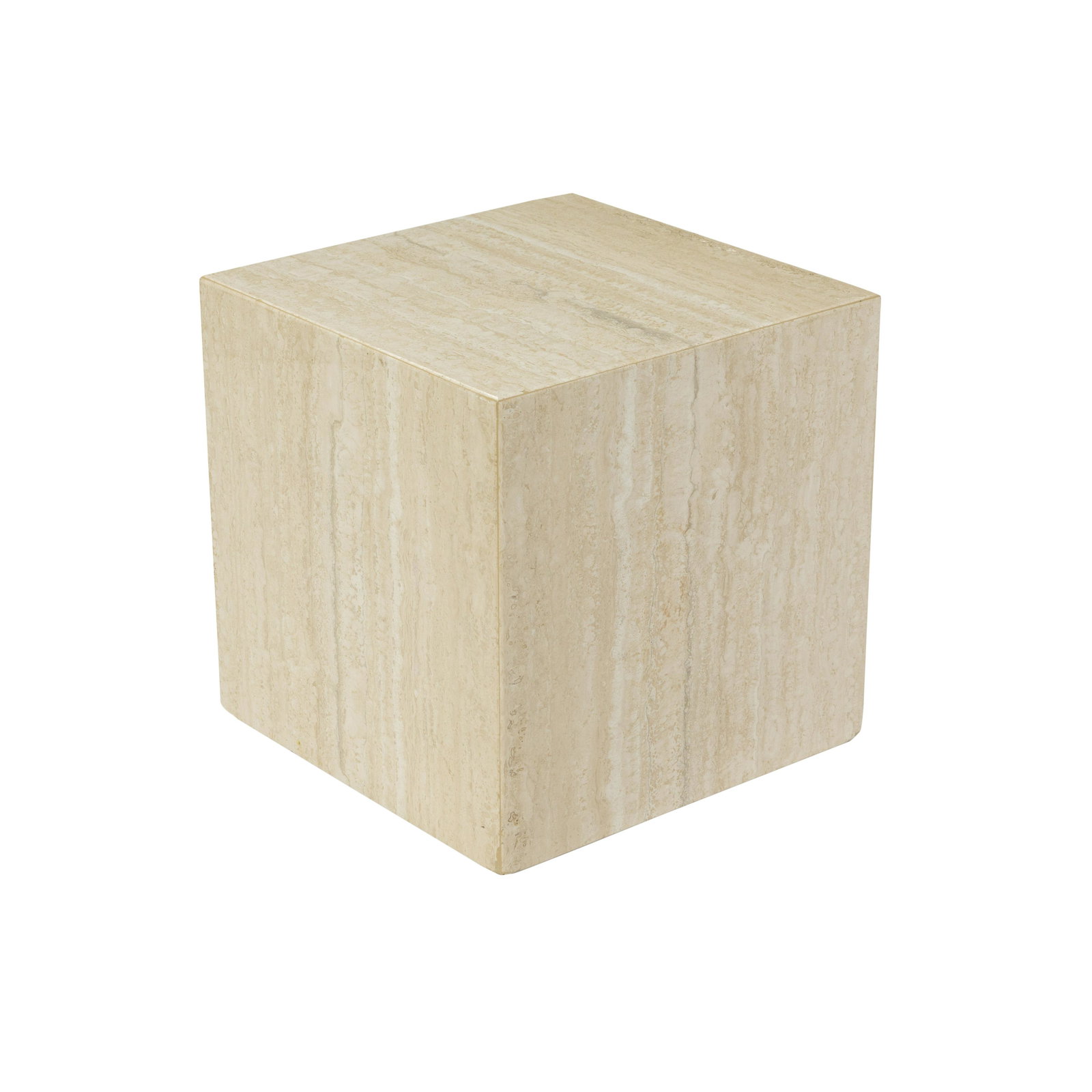 Milo Baughman Style Travertine Pedestal (1 of 2)