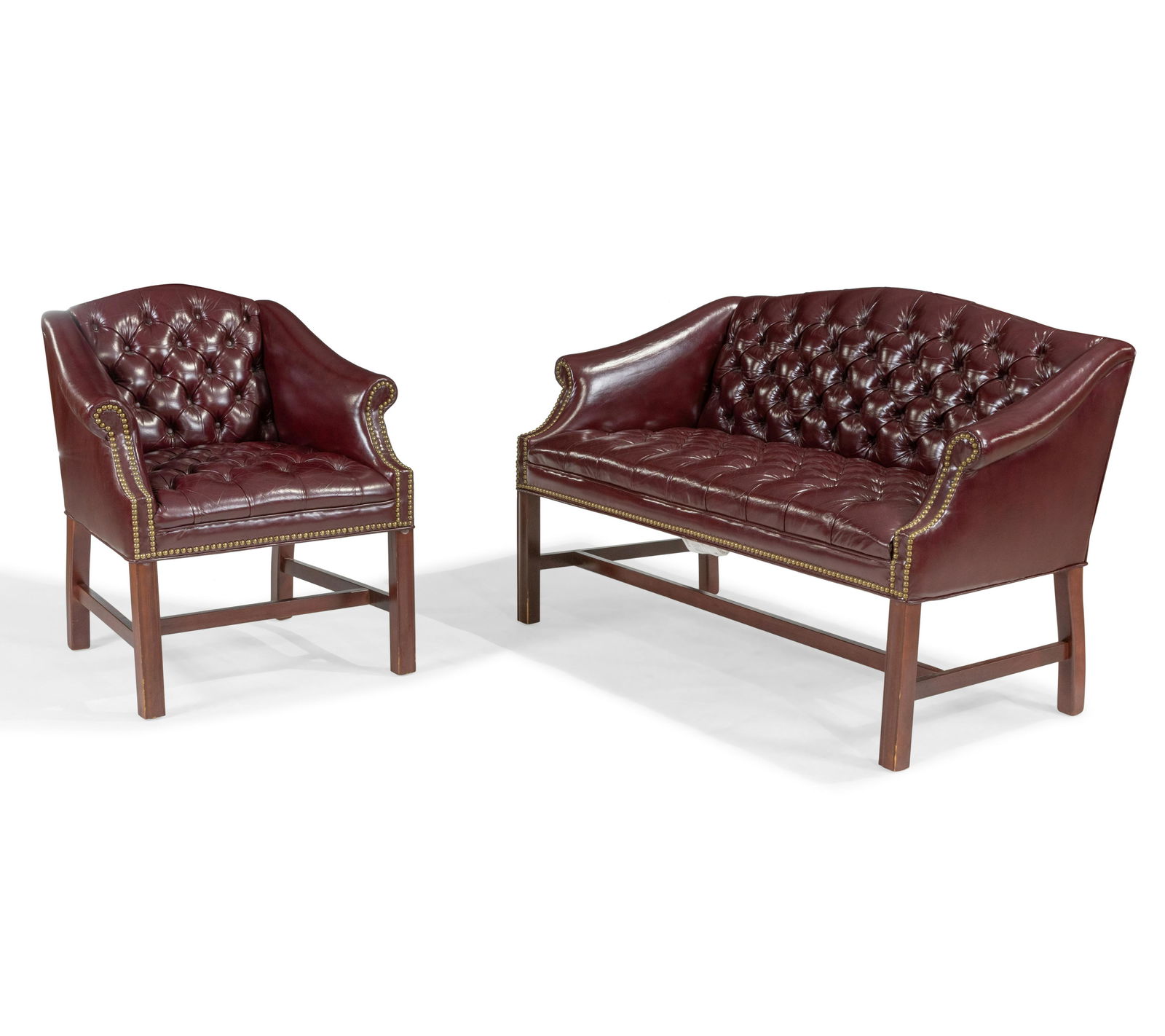 Chesterfield Tufted Loveseat and Chair: Description - Tufted Chesterfield loveseat and chair. Dimensions - 33" x 53" x 25"