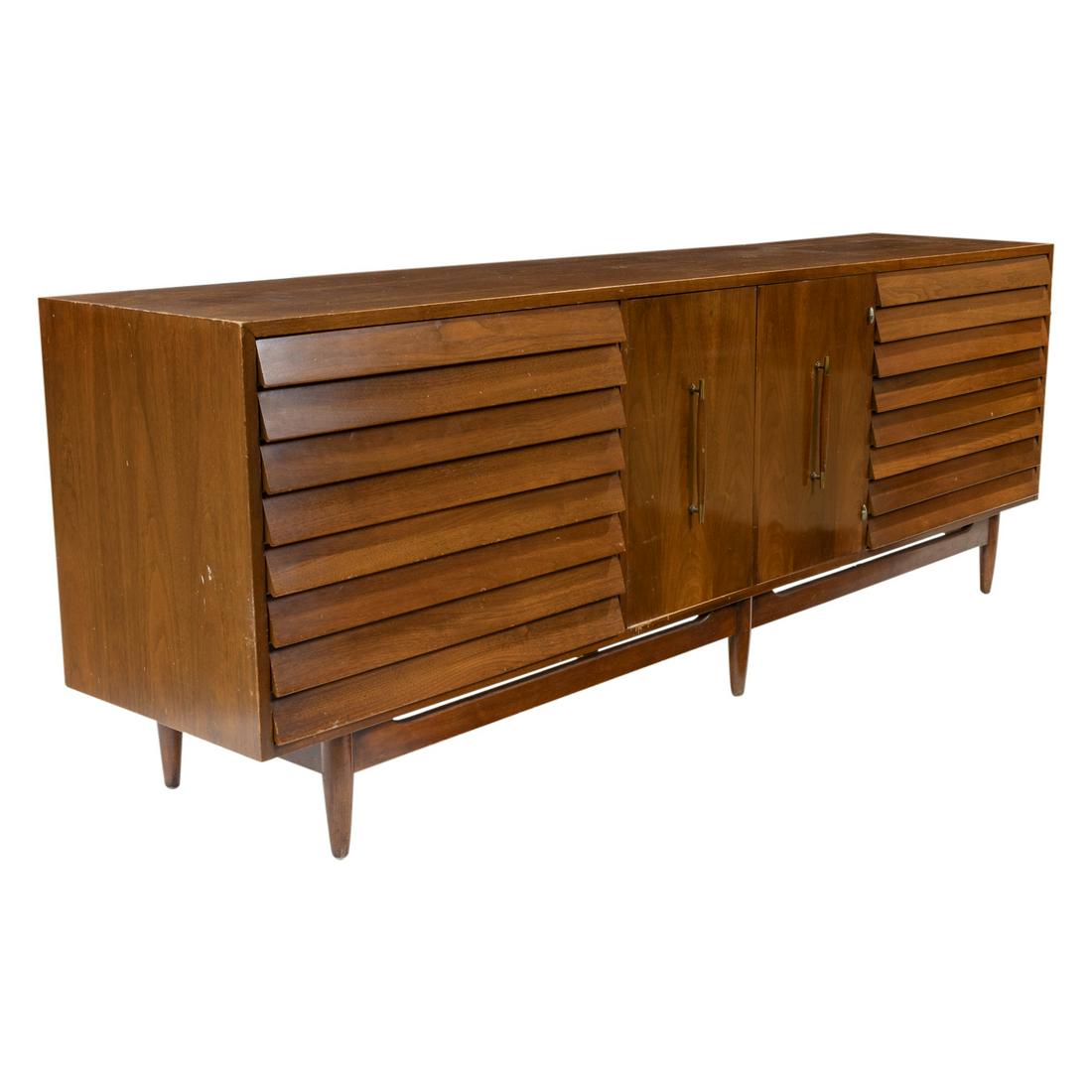 American of Martinsville - Credenza: Description - American of Martinsville louvered credenza. Dimensions - 30" x 84" x 18.5"